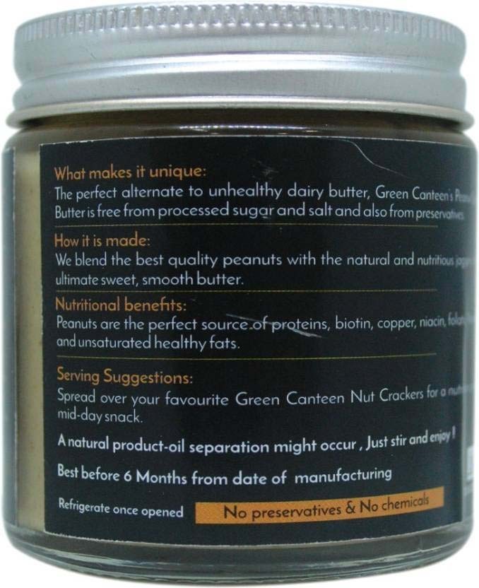 Green Canteen Peanut Butter With Jaggery   Glass Jar  100 grams